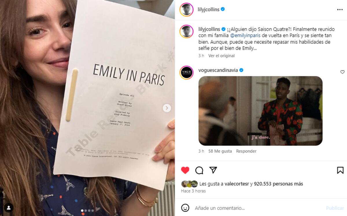 Es oficial, las grabaciones de la cuarta temporada de "Emily in París" con Lily Collins ya comenzaron.