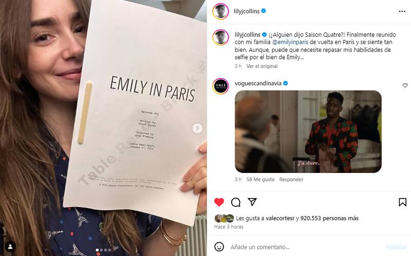 Es oficial, las grabaciones de la cuarta temporada de "Emily in París" con Lily Collins ya comenzaron.