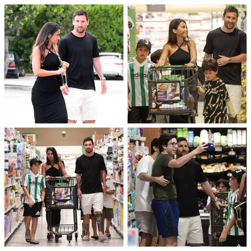 Lionel Messi apareció en un supermercado de Miami junto a su familia
