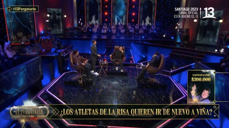 Los Atletas de la Risa en "El Purgatorio". Foto: Canal 13.