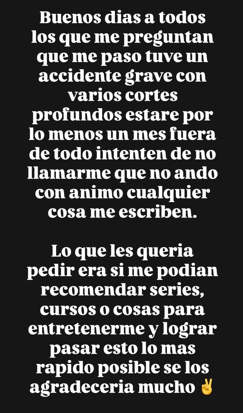 El deportista actualizó su estado de salud.