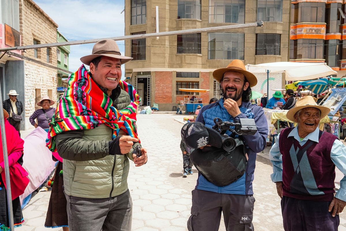 Pancho y el Catador grabando el programa. Foto: Canal 13.