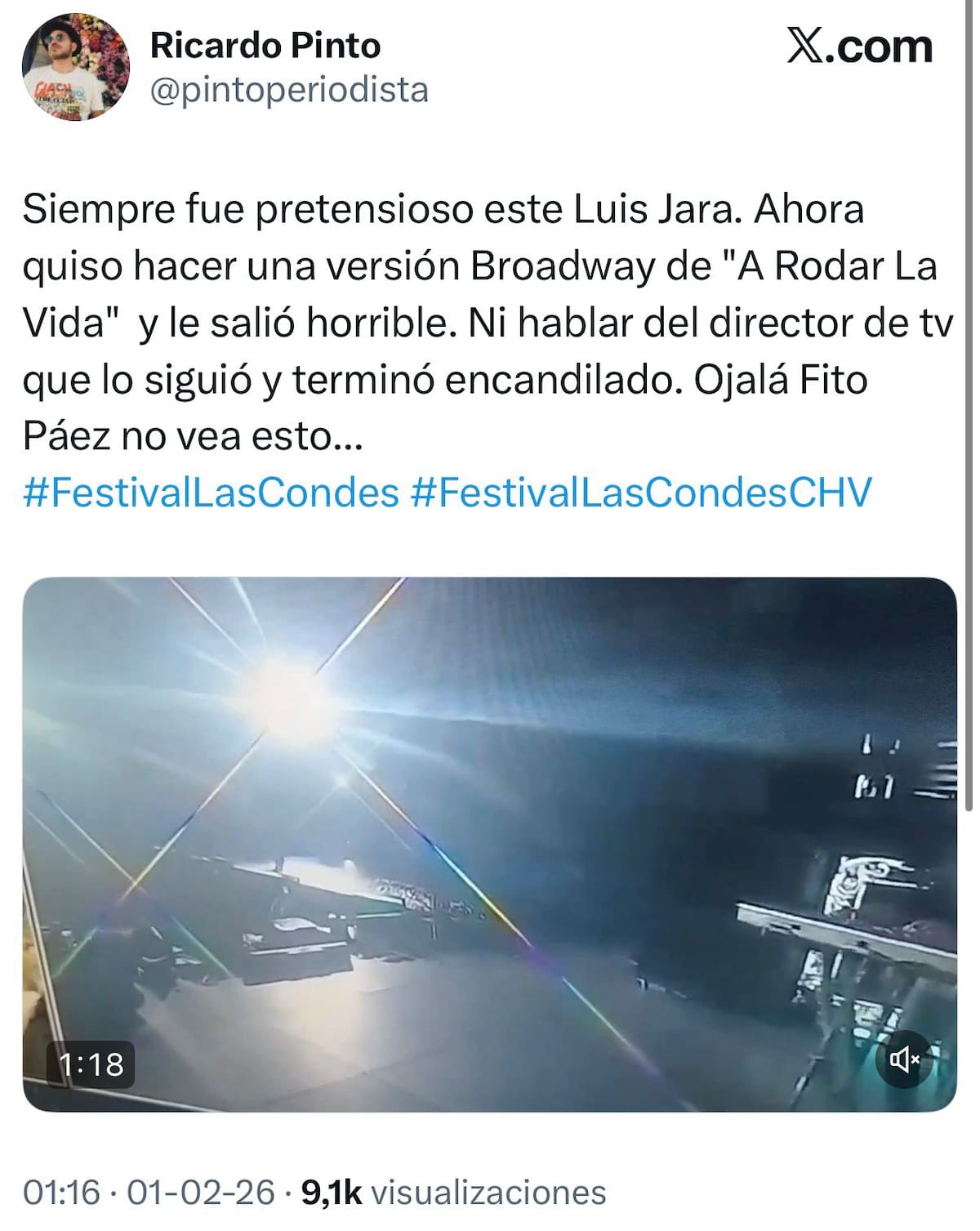 Comentarios de X.
Foto: X @pintoperiodista