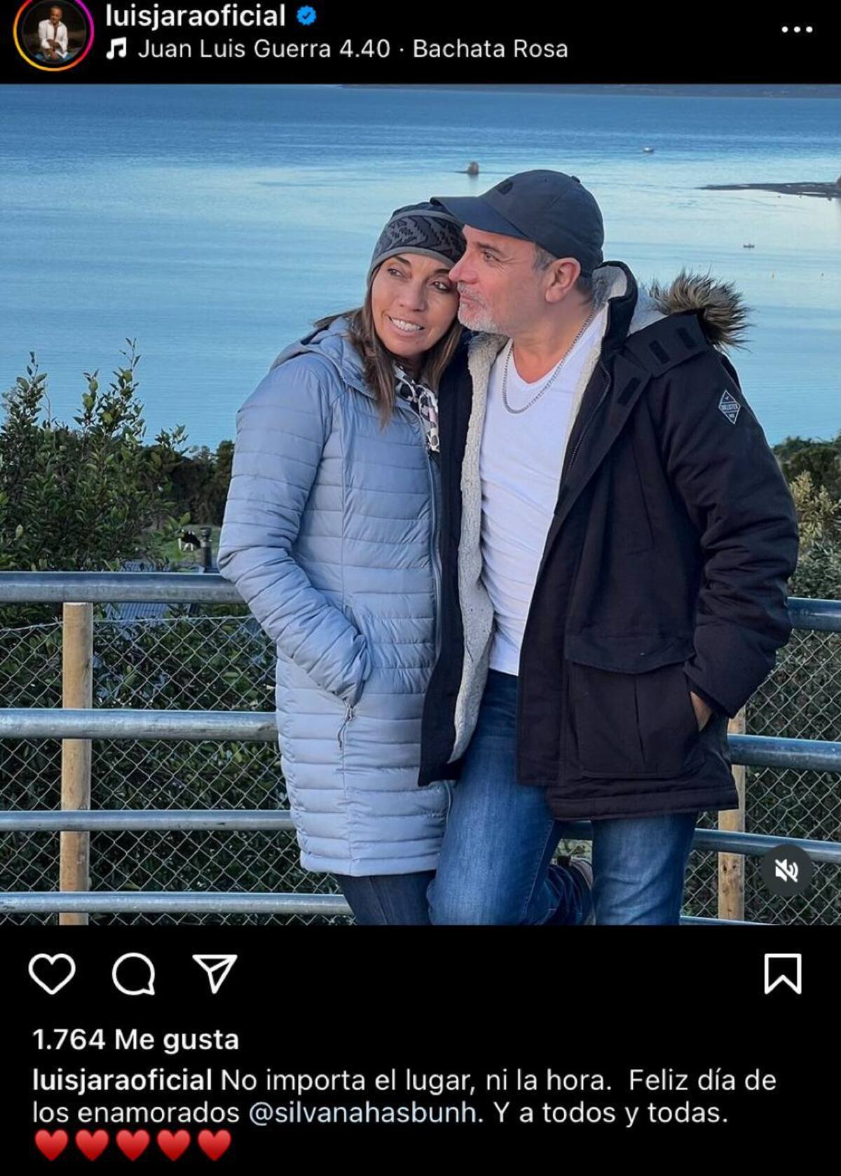 Luis Jara y Silvina Hasbún celebran el día de San Valentín.