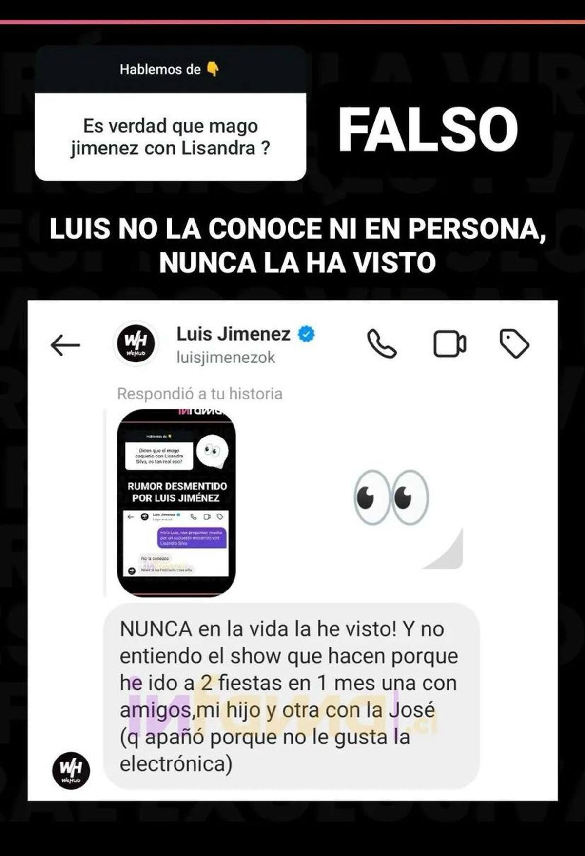 Luis Jiménez aclara su supuesto romance con Lisandra Silva.