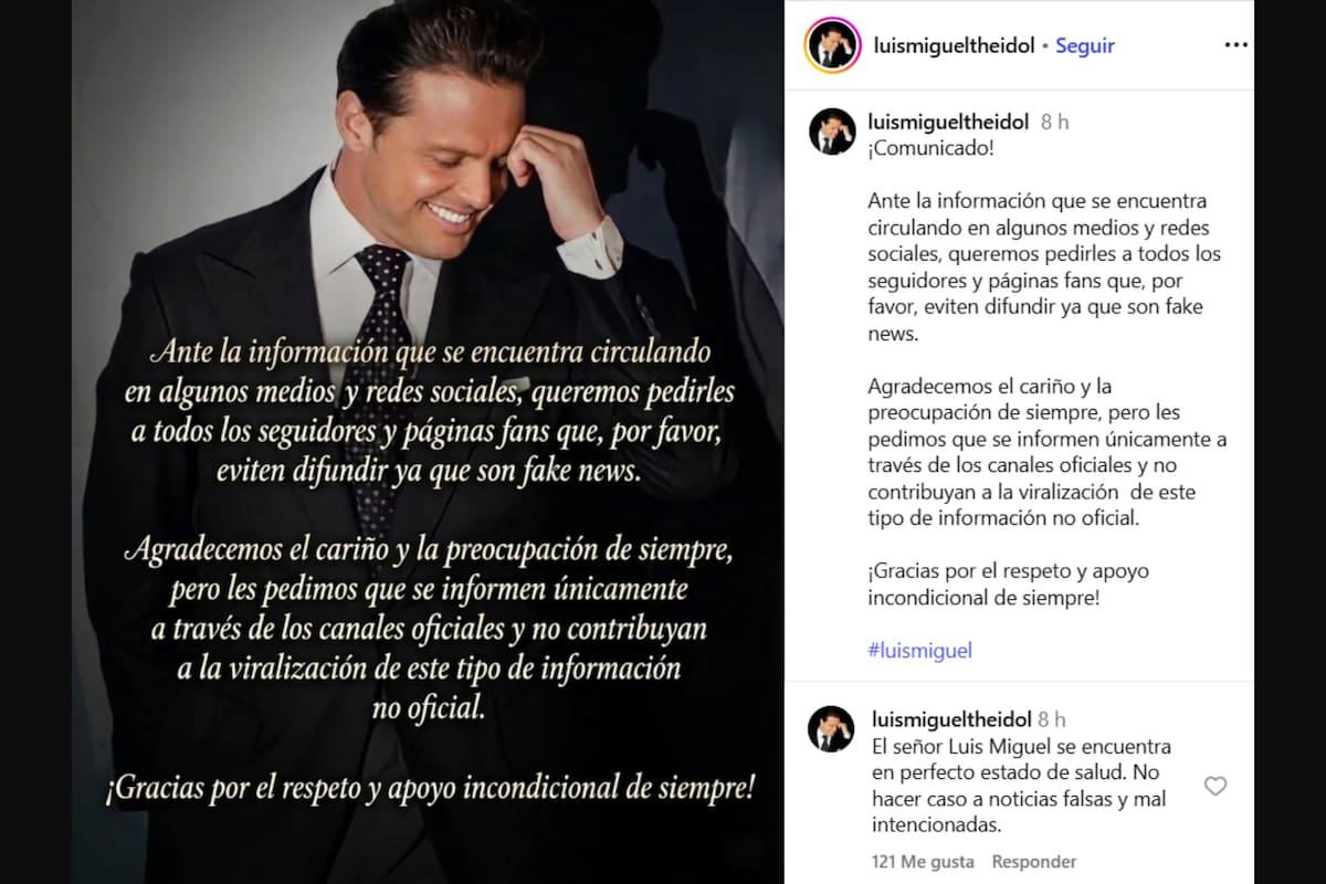 Aseguraron que el cantante está en perfecto estado de salud.