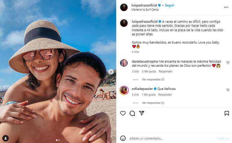 Luis Pedraza y el apoyo de sus seguidores hacia su relación.