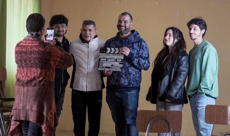 Luis Pinto en grabación de documental con Cesarito