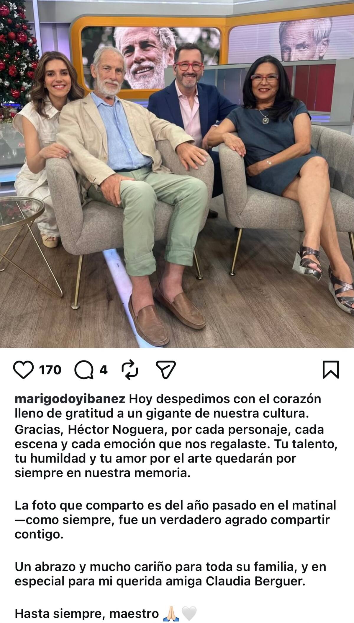 La animadora despidió a Tito Noguera.