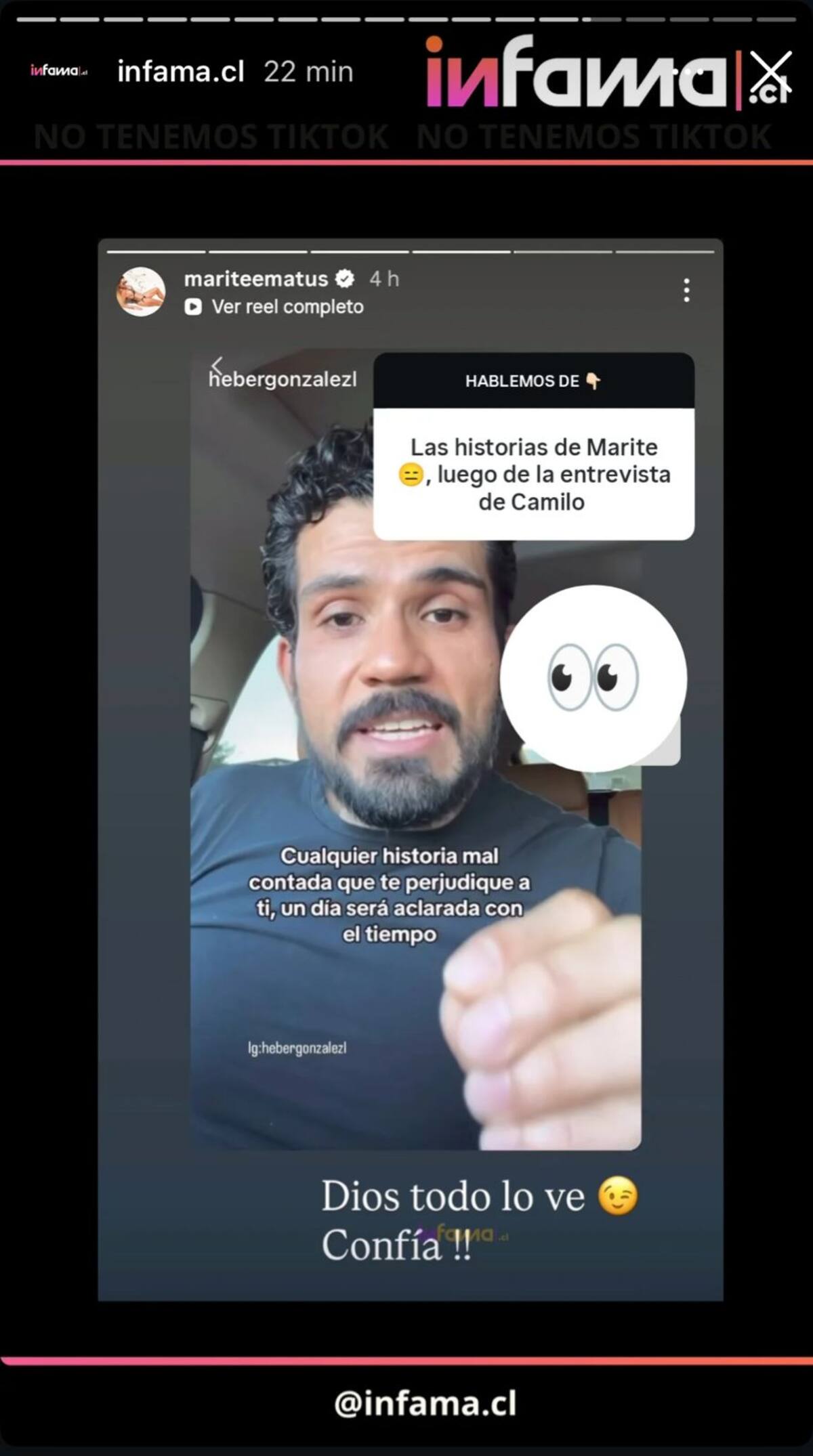 En su historia le mandó una indirecta a su exesposo. Foto: Infama