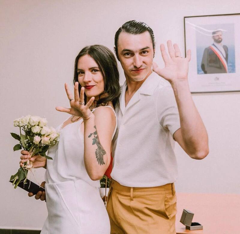 Camila Vallejo junto a su esposo Abel Zicavo, Fuente: Instagram