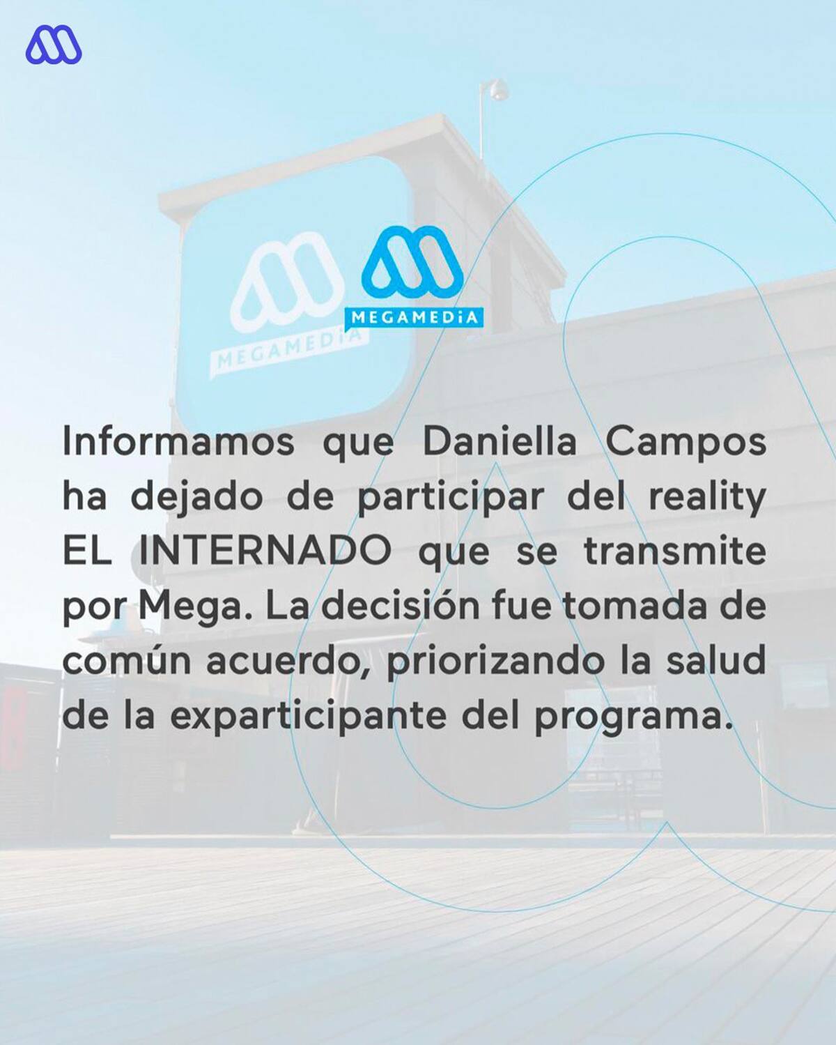 Con este comunicado, la señal confirmó la salida de Daniella Campos de El Internado.