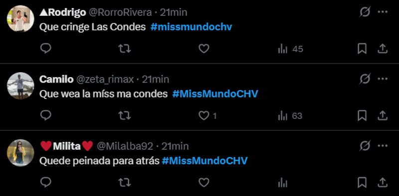 Reacciones a la presentación de Ignacia Fernández de Las Condes.