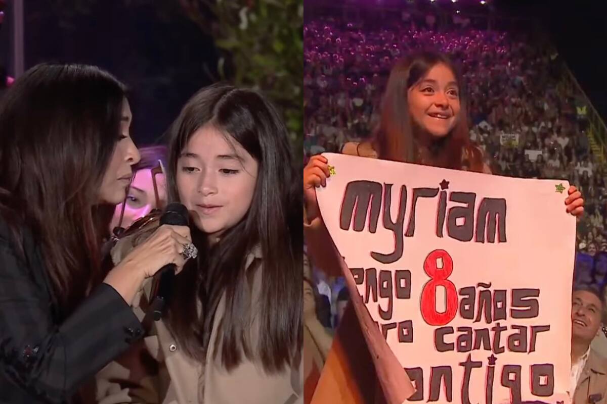 La cantante subió a pequeña fanática al Patagual.