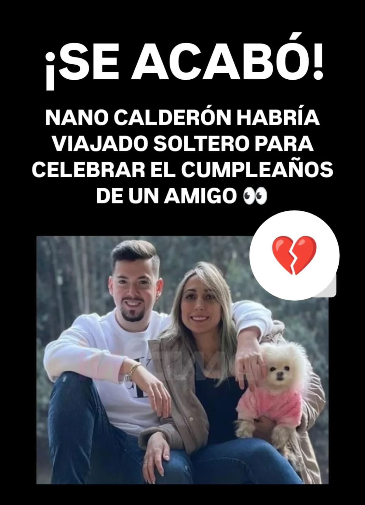 La pareja habría terminado su relación sentimental.