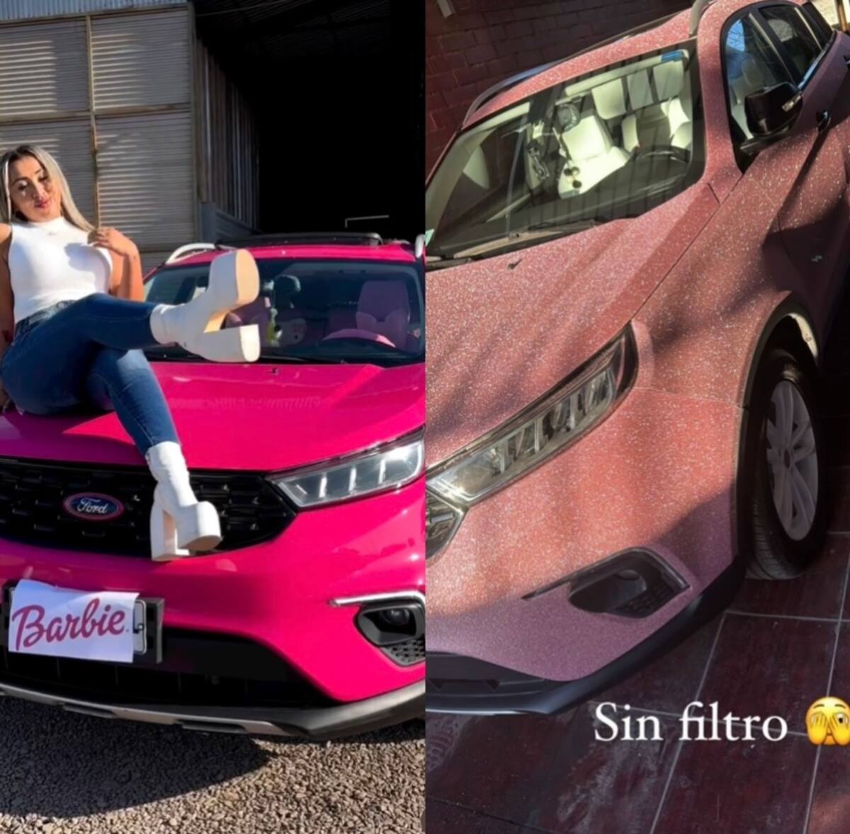 El antes y después de la remodelación del auto de Naya Fácil.