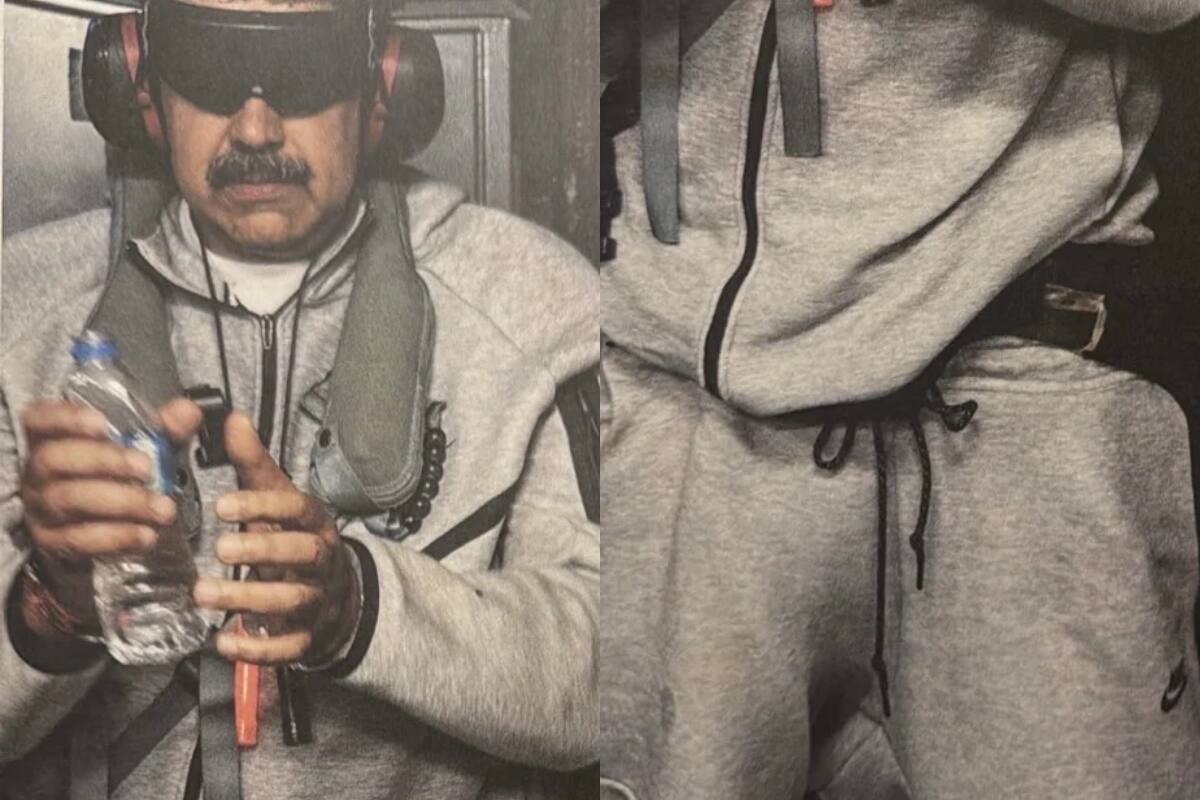 El llamativo buzo Nike del mandatario venezolano.