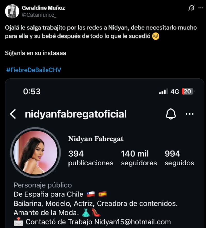 La española fue eliminada de Fiebre de Baile y generó varias reacciones en redes sociales.