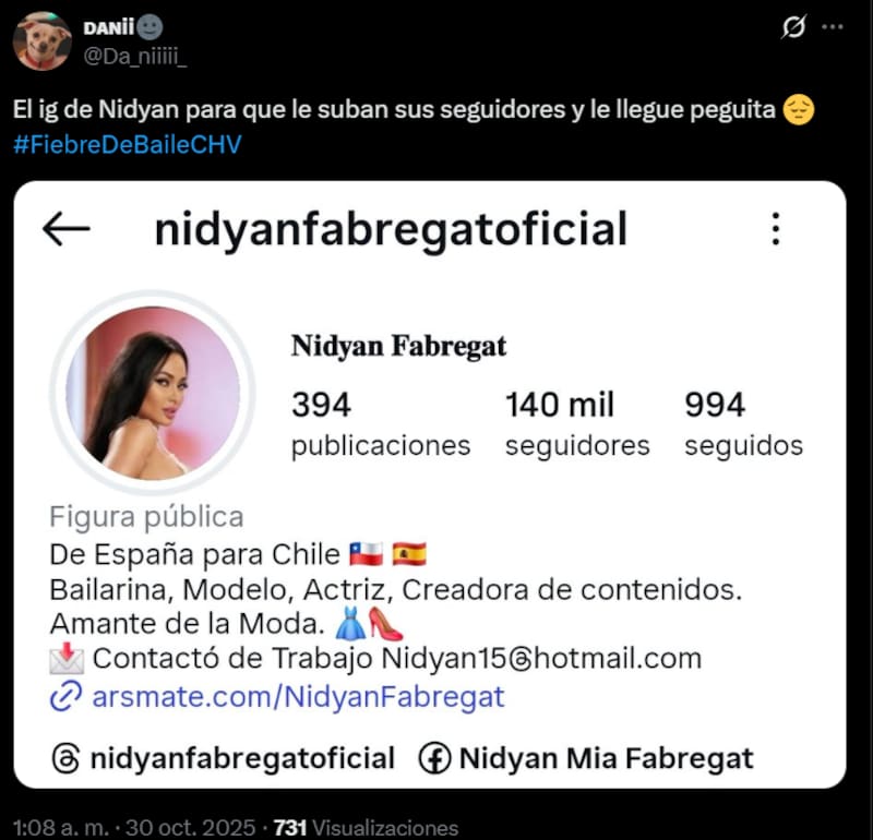 La española fue eliminada de Fiebre de Baile y generó varias reacciones en redes sociales.