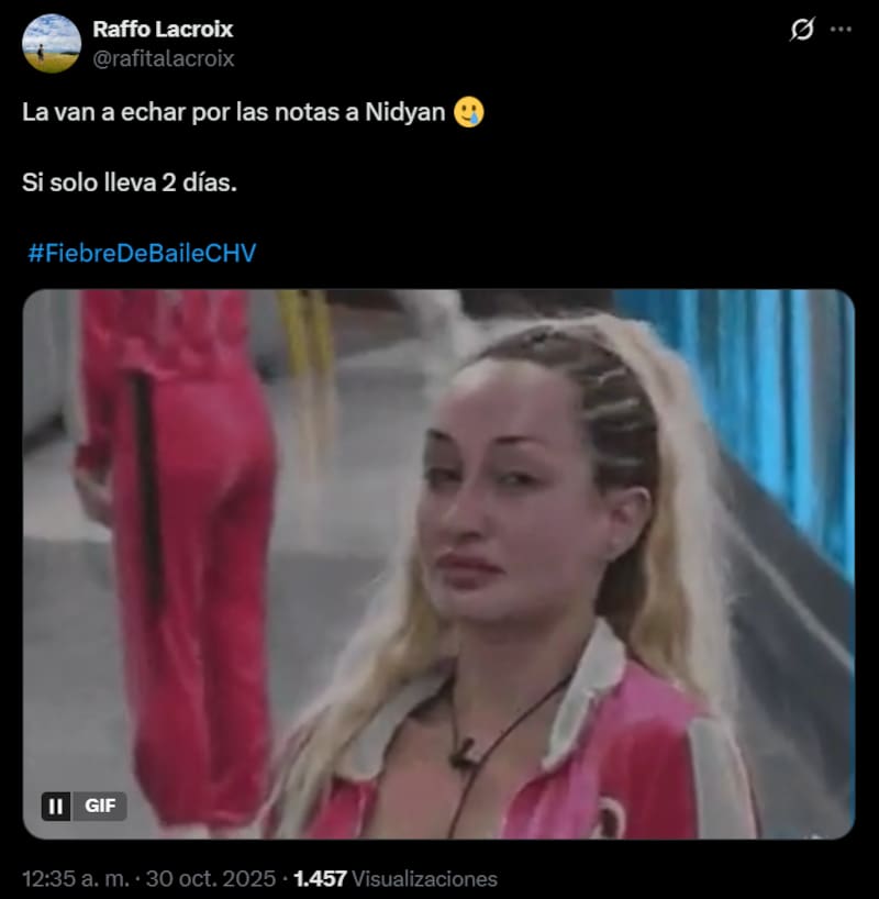 La española fue eliminada de Fiebre de Baile y generó varias reacciones en redes sociales.