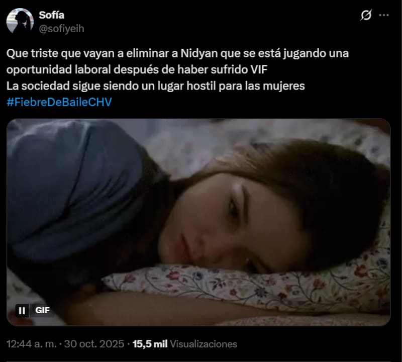 La española fue eliminada de Fiebre de Baile y generó varias reacciones en redes sociales.