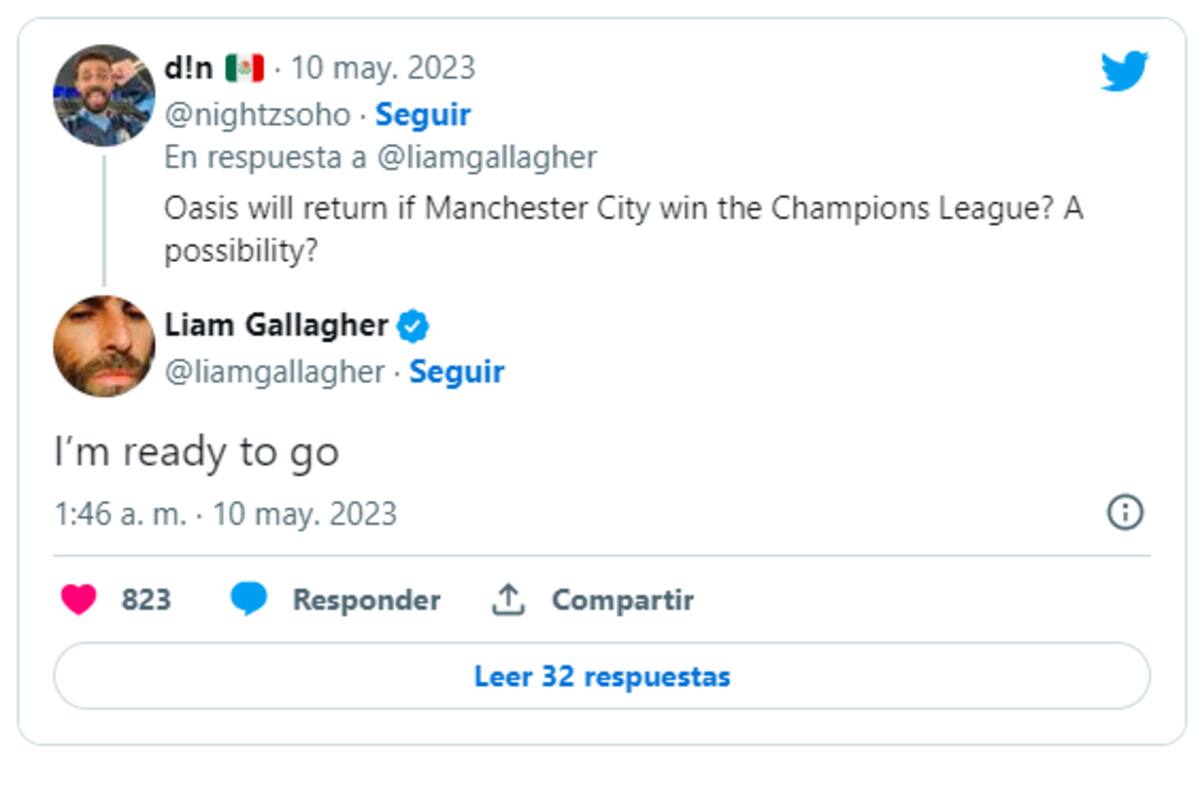 Liam Gallagher es bien chupete de fierro, pero un título en la Champions League podría reunir finalmente a la banda Oasis