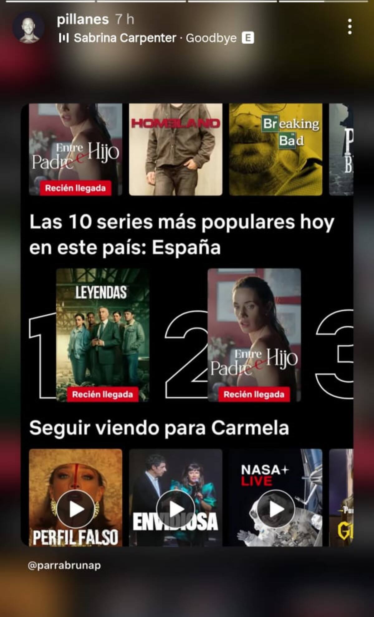 “Entre padre e hijo” entre lo más visto en Netflix España. Foto: @pillanes