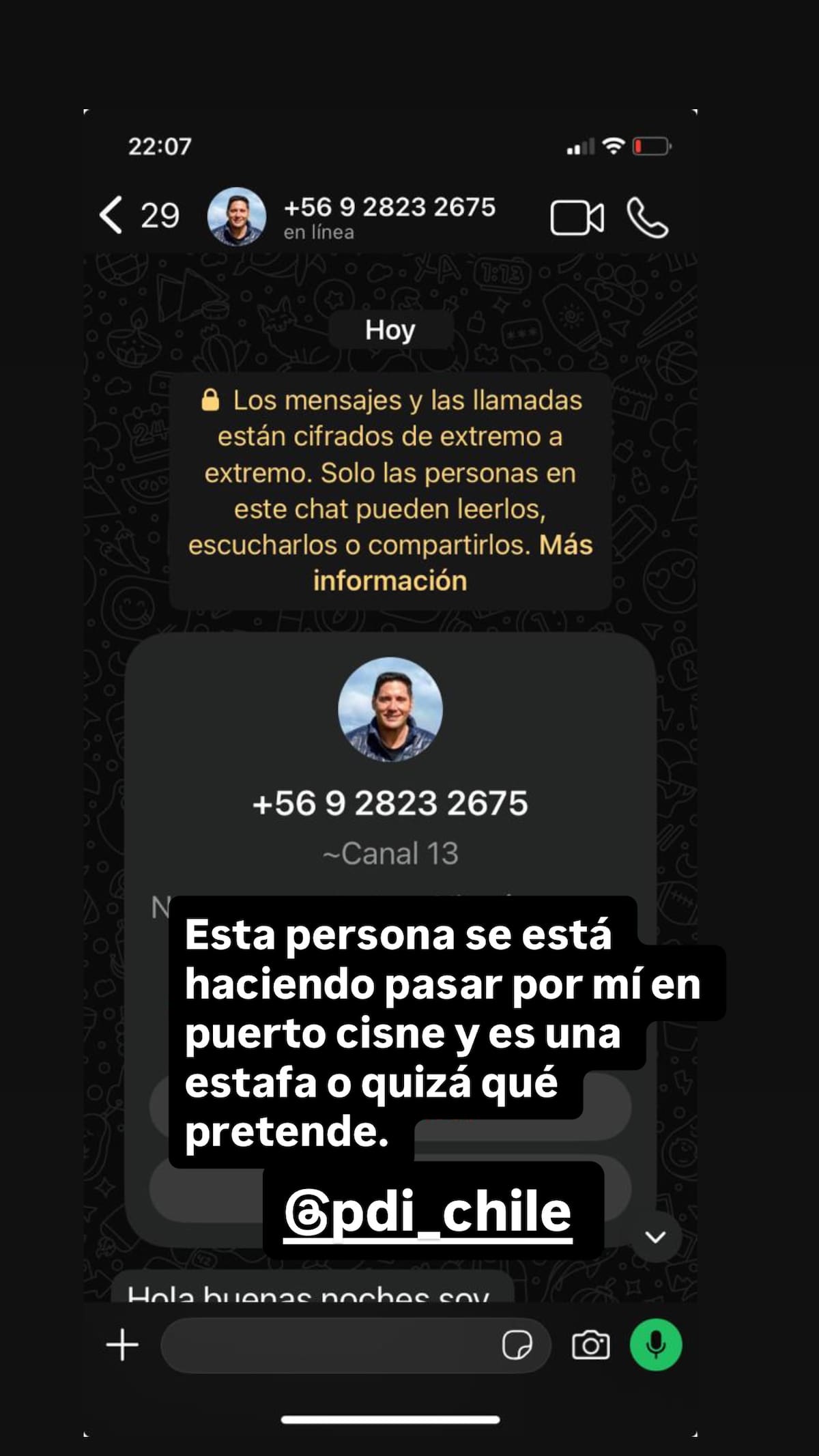 Alerta sobre peligrosa estafa en su nombre. Fotos: Instagram.
