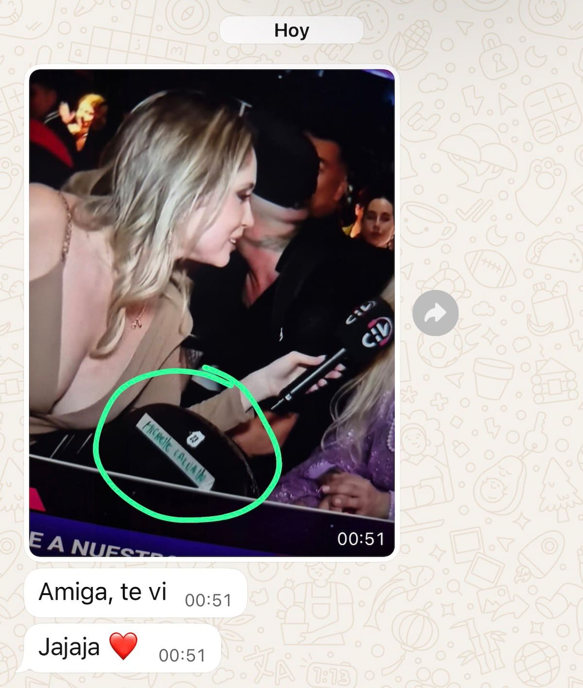 Una silla del evento tenía el nombre de Michelle y se pudo ver durante el react. Foto: @mrs_carvalho en X