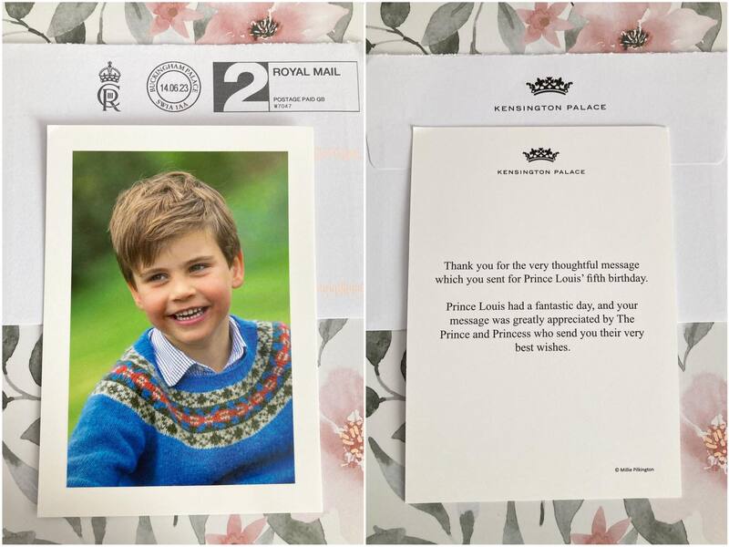 Los príncipes de Gales agradecen a fan real felicitación de cumpleaños para el príncipe Louis.