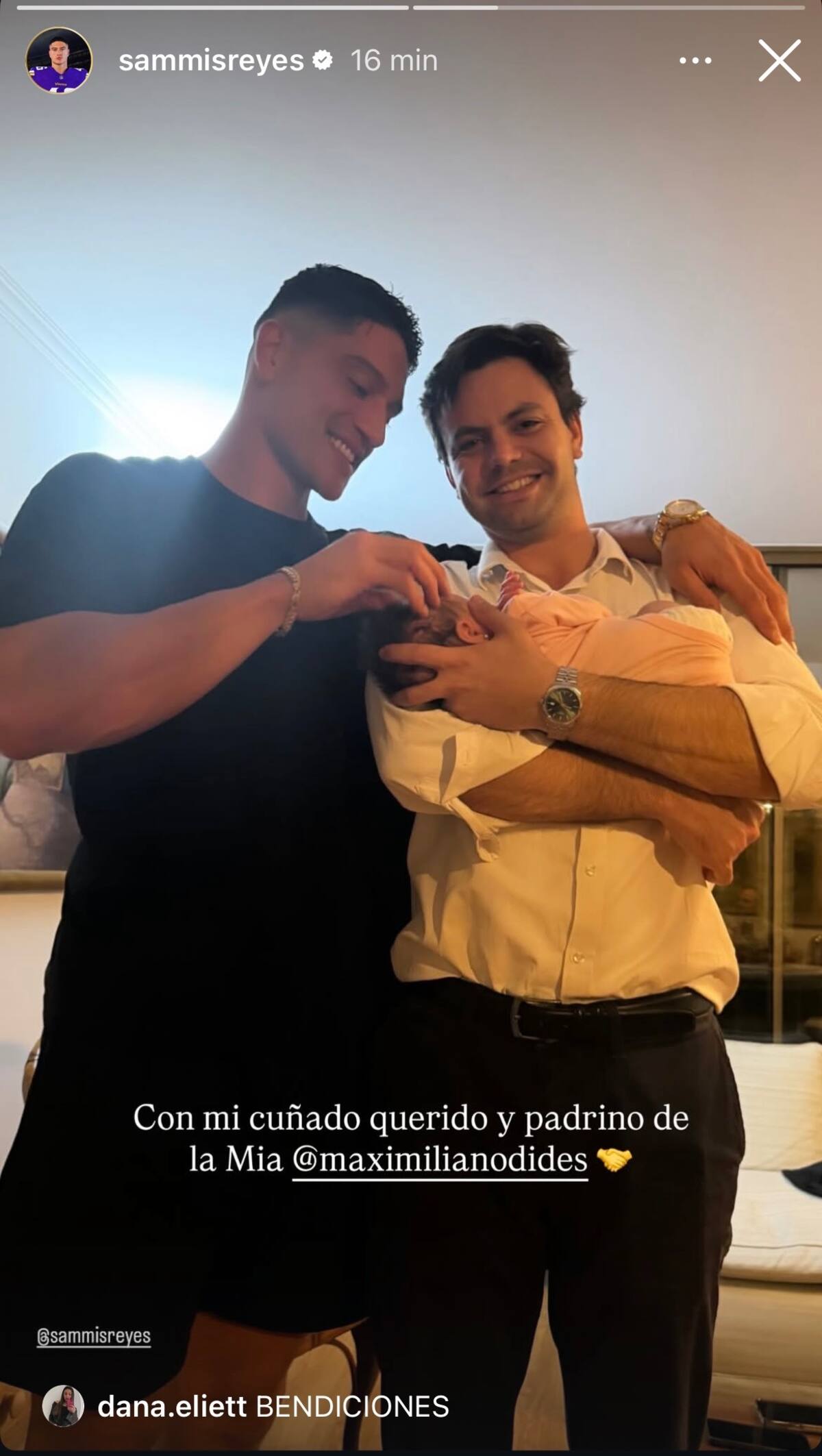 Subió una imagen con su cuñado en medio de rumores de críticas de los Dides. Foto: @SammisReyes en Instagram