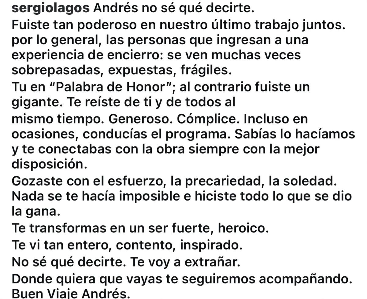El animador despidió a Andrés Caniulef.