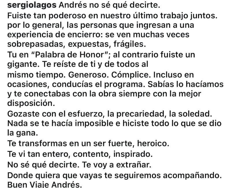 El animador despidió a Andrés Caniulef.