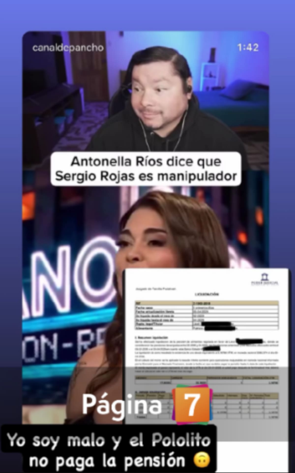 Con todo contra el pololo de Antonella Ríos. Foto: Página 7