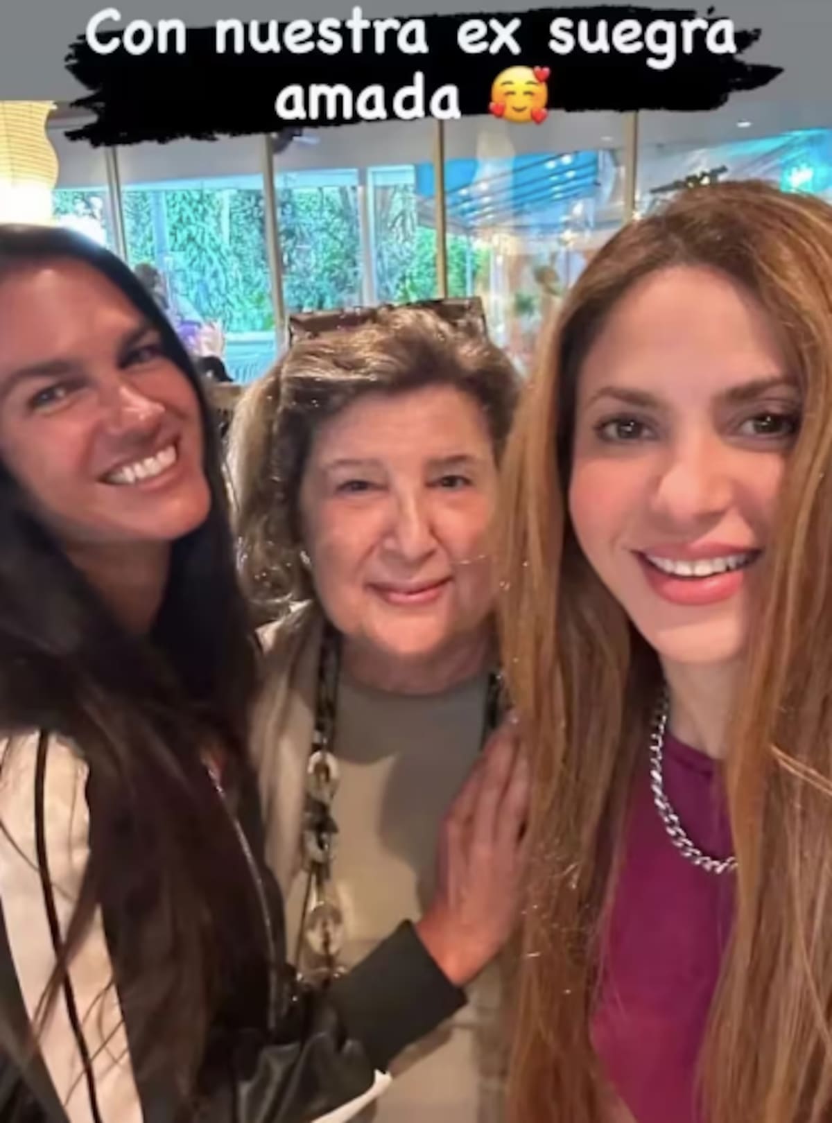 Shakira junto a su ex suegra, la mamá de Antonio de la Rúa.
