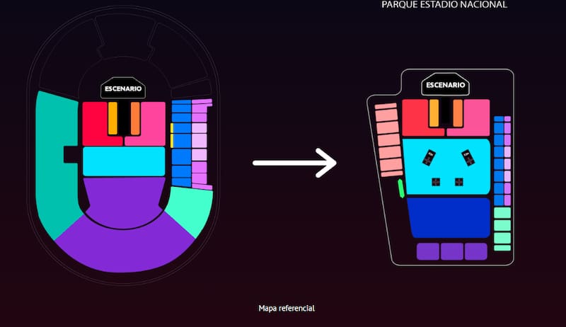 Nuevas ubicaciones de su concierto por cambio de recinto.