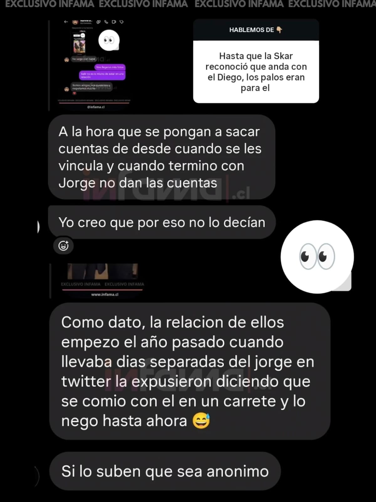 La bailarina fue acusada de serle infiel a Jorge Aldoney.