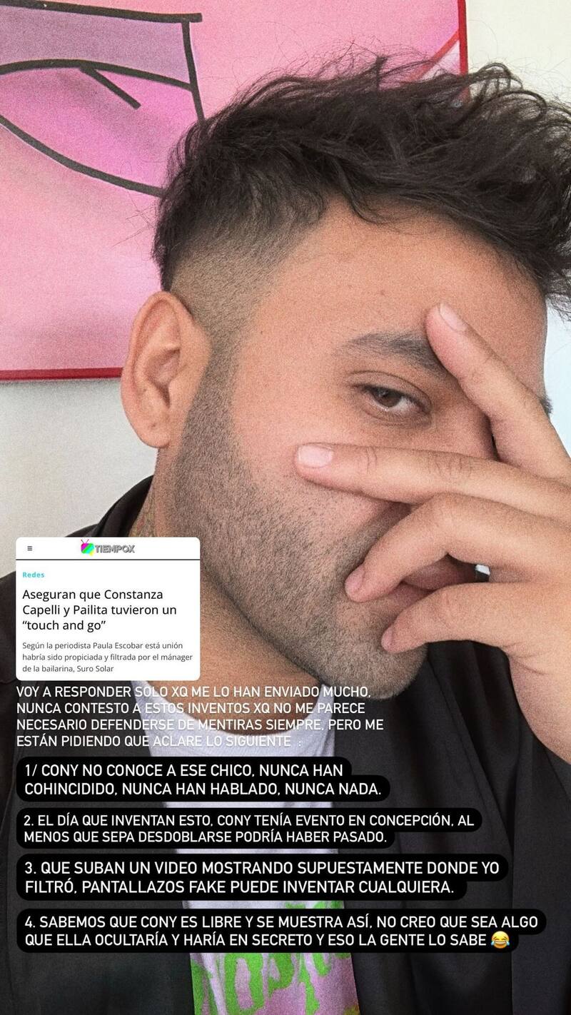 Desmiente romance de Constanza Capelli y Pailita