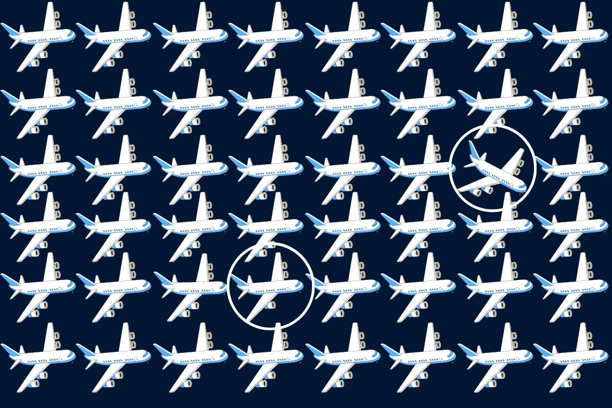 Aquí estaban los dos aviones.