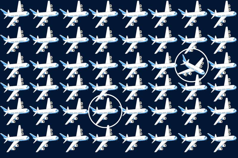 Aquí estaban los dos aviones.