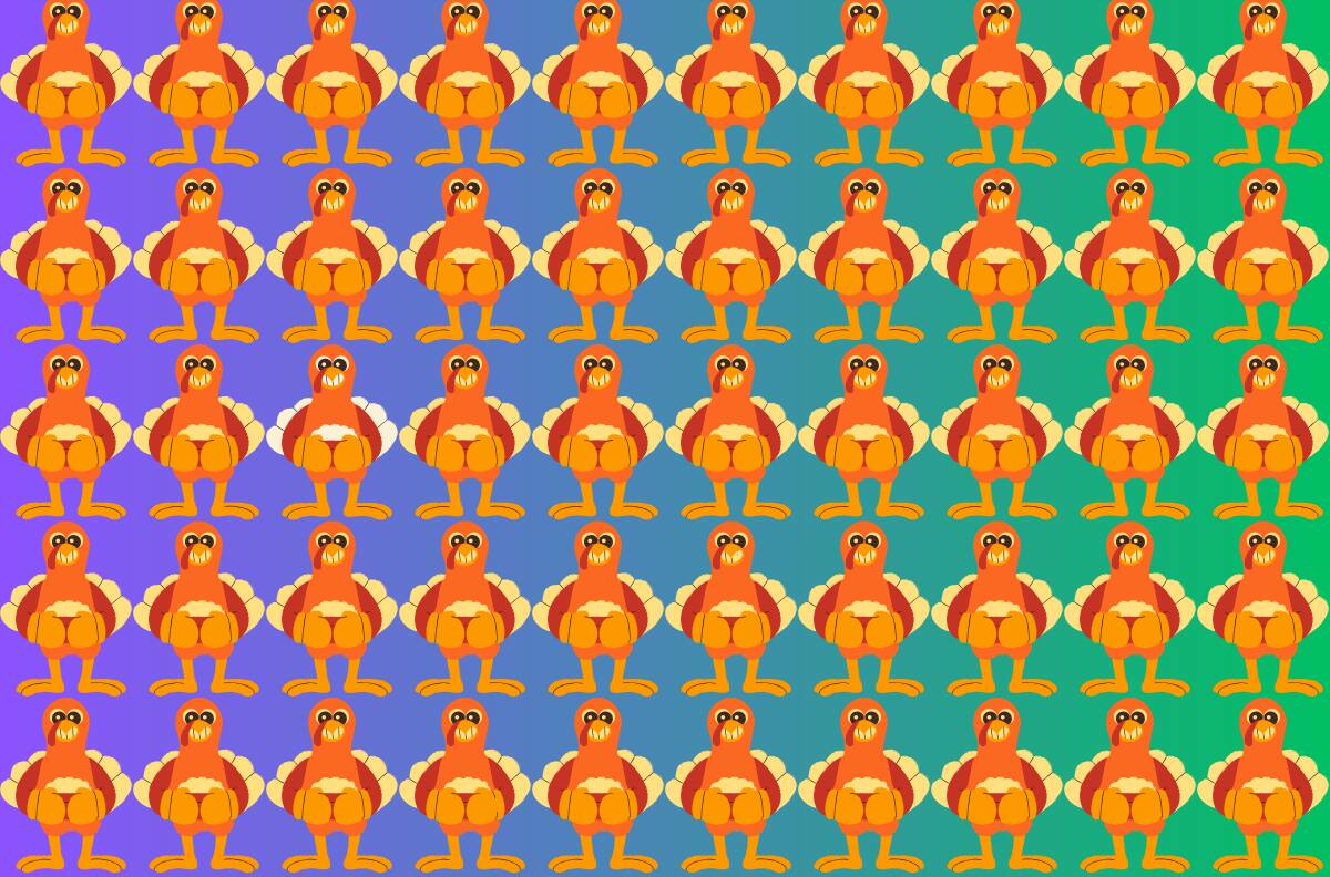 Test Visual: Solo el 10% de las personas encuentran los 3 pavos diferentes