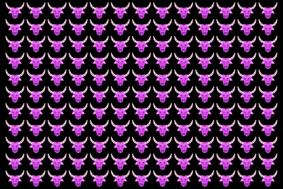 ¿Podrás encontrar a los tres toros diferentes?