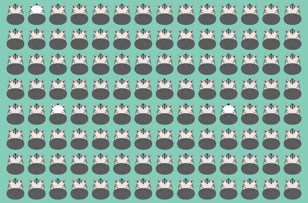 Test visual: Encuentra las cebras blancas con menos rayas