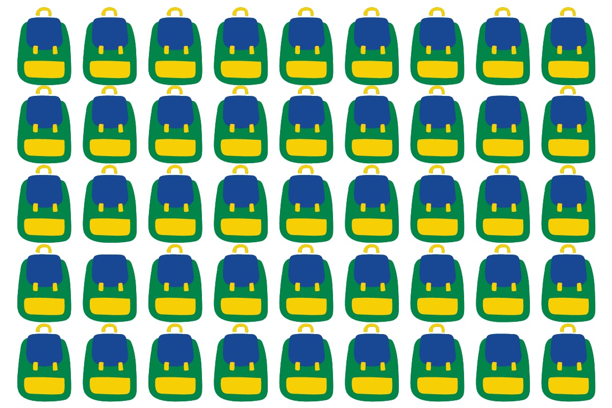 Tienes 5 segundos para encontrar las mochilas diferentes.