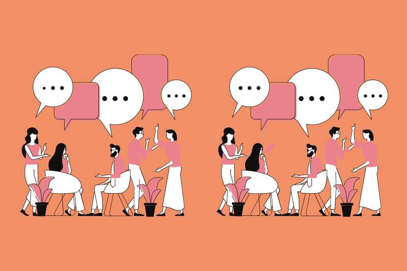 Reconoce aquí rápidamente las 3 diferencias presentes entre los dos grupos de amigos.