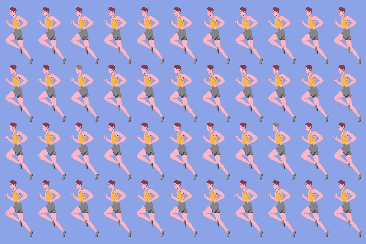 Pon a prueba tu ojo de águila y encuentra los dos corredores de pelo cano.