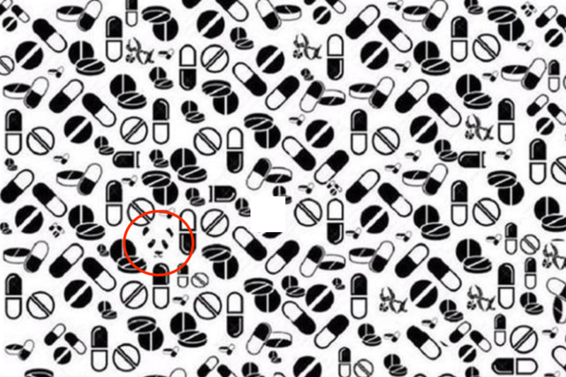 Este es el resultado de este Test Visual. ¿Lograste encontrar al panda?