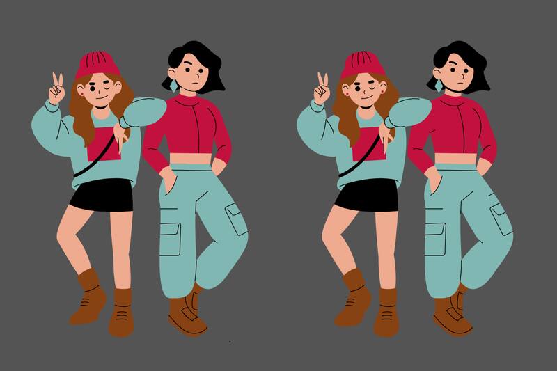 Mira los detalles y descubre dónde están las 6 diferencias.