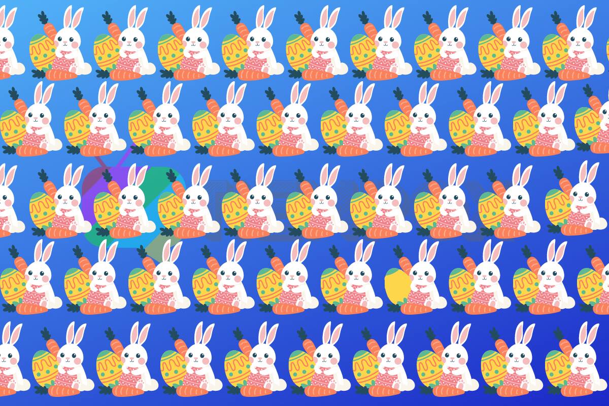 Test Visual ¿Dónde está el huevo de pascua sin pintar? - Créditos: Ilustraciones: Libking | Edición: Tiempox.com