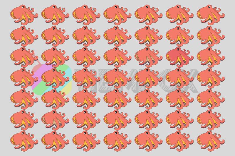 Test Visual Encuentra los pulpos de diferente color. - Créditos: Tiempox.com